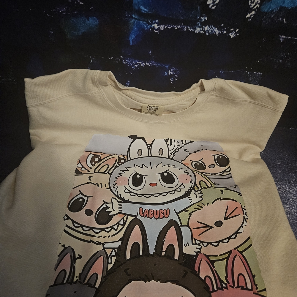 Comfort Colors Cream Cartoon Print Sweatshirt